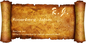 Rosenberg Jakus névjegykártya